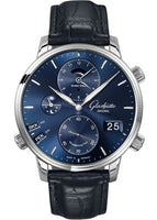 Glashütte Original Senator Cosmopolite Stainless Steel / Blue / Alligator / Pin (1-89-02-05-02-30)