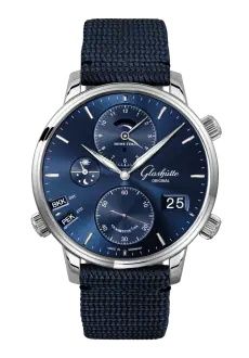 Glashütte Original - 1-89-02-05-02-64  Senator Cosmopolite Stainless Steel / Blue / Synthetic