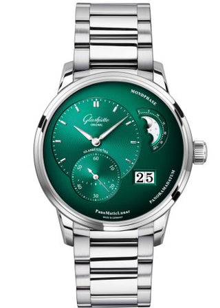 Glashütte Original - 1-90-02-13-32-70  PanoMatic Lunar Stainless Steel / Green / Bracelet