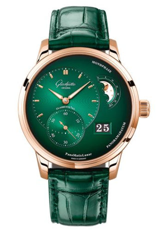 Glashütte Original - 1-90-02-23-35-01)  PanoMatic Lunar Red Gold / Green / Alligator / Pin