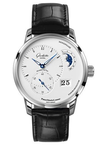 Glashütte Original - 1-90-02-42-32-01  PanoMatic Lunar Stainless Steel / Silver / Alligator / Pin