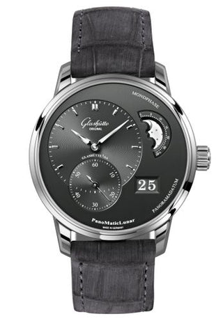 Glashütte Original - 1-90-02-43-32-02  PanoMatic Lunar Stainless Steel / Grey / Alligator / Pin