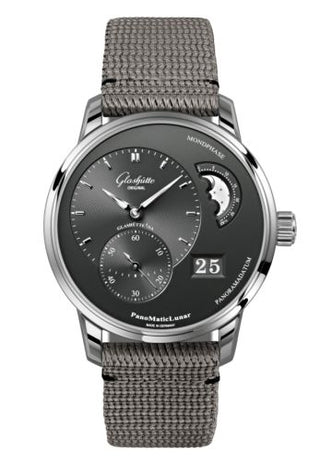 Glashütte Original - 1-90-02-43-32-36  PanoMatic Lunar Stainless Steel / Grey / Synthetic