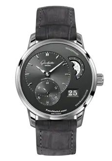 Glashütte Original - 1-90-02-43-32-62  PanoMatic Lunar Stainless Steel / Grey / Alligator / Folding