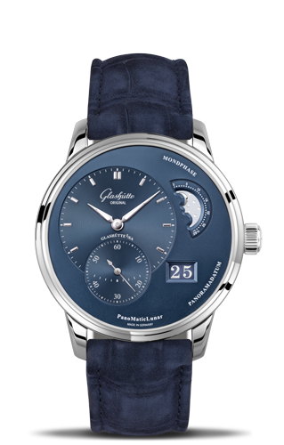 Glashütte Original - 1-90-02-46-32-30  PanoMatic Lunar Stainless Steel / Blue / Alligator