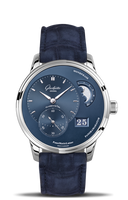 Glashütte Original PanoMatic Lunar Stainless Steel / Blue / Alligator / Folding (1-90-02-46-32-30)