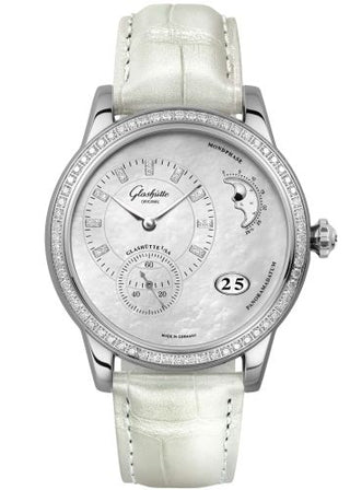 Glashütte Original - 1-90-12-01-12-01  PanoMatic Luna Stainless Steel / Diamond / MOP / Alligator / Pin