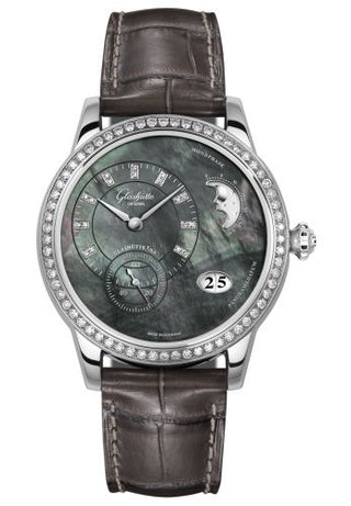 Glashütte Original - 1-90-12-02-12-02  PanoMatic Luna Stainless Steel / Diamond / Tahiti MOP / Alligator / Pin