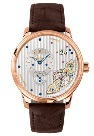 Glashütte Original - 1-91-02-01-05-02  PanoMaticInverse Red Gold / Silver / Alligator / Pin