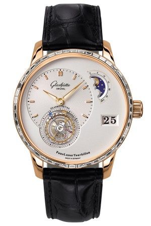 Glashütte Original - 1-93-02-05-50-30  PanoLunar Tourbillon Red Gold / Baguette / Silver / Alligator / Folding