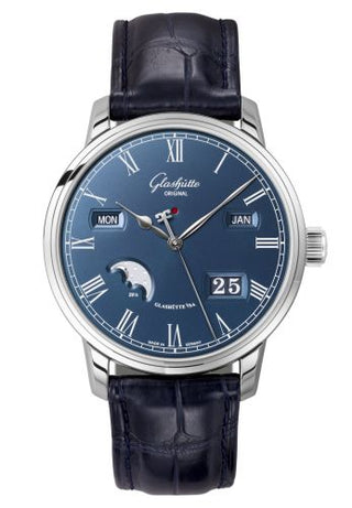 Glashütte Original - 100-02-07-12-01  Senator Perpetual Calendar Stainless Steel / Blue / Alligator / Pin