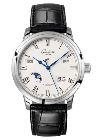 Glashütte Original - 100-02-22-12-01  Senator Perpetual Calendar Stainless Steel / Silver / Alligator / Pin