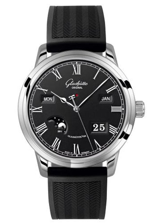 Glashütte Original - 100-02-25-12-04  Senator Perpetual Calendar Stainless Steel Black / Rubber / Folding