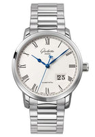 Glashütte Original Senator Panorama Date Moon Phase Stainless Steel / Silver / Alligator / Folding (100-03-32-42-14)