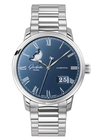 Glashütte Original - 100-04-05-12-70  Senator Panorama Date Moonphase Stainless Steel / Blue / Bracelet