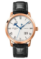 Glashütte Original Senator Panorama Date Moon Phase Stainless Steel / Silver / Alligator / Folding (100-04-32-15-01)