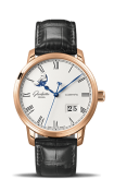 Glashütte Original - 100-04-32-15-04  Senator Panorama Date Moon Phase Red Gold / Silver / Alligator / Folding