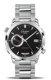 Glashütte Original - 100-13-02-02-14  Senator Diary Stainless Steel Bracelet / Black / Bracelet