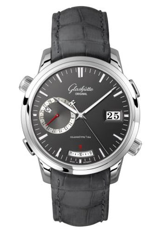 Glashütte Original - 100-13-04-04-04  Senator Diary White Gold / Grey / Alligator / Folding