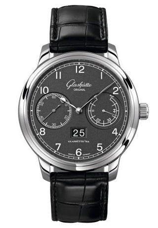 Glashütte Original - 100-14-02-02-01  Senator Observer Stainless Steel / Grey / Alligator / Pin