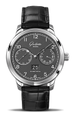 Glashütte Original - 100-14-02-02-04  Senator Observer Stainless Steel / Grey / Alligator / Folding