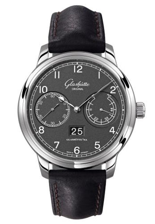 Glashütte Original - 100-14-02-02-05  Senator Observer Stainless Steel / Grey / Calf / Folding