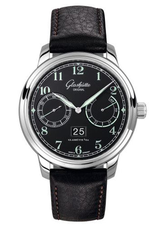 Glashütte Original - 100-14-07-02-07  Senator Observer Stainless Steel / Black / Calf / Pin