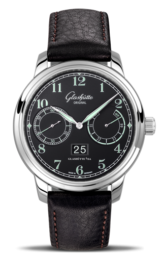 Glashütte Original - 100-14-07-02-30  Senator Observer Stainless Steel / Black / Calf / Folding