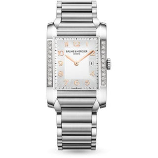 Baume & Mercier - 10023  Hampton Lady Silver / Vertical Diamonds