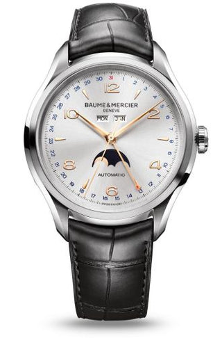 Baume & Mercier - 10055  Clifton Complete Calendar Stainless Steel / Silver / Strap