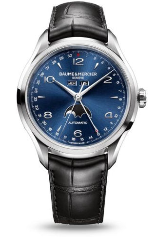 Baume & Mercier - 10057  Clifton Complete Calendar Stainless Steel / Blue / Strap