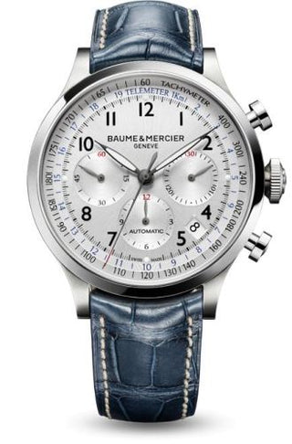 Baume & Mercier - 10063  Capeland Chronograph 44 Silver / Alligator