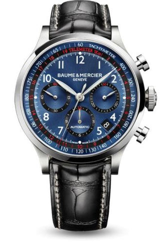 Baume & Mercier - 10065  Capeland Chronograph 44 Blue / Alligator