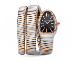 Bulgari - 102099  Serpenti Tubogas Two Tone Black Diamond Double Tour