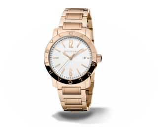 Bulgari - 102106  Bulgari Solotempo 39 Pink Gold Silver Bracelet