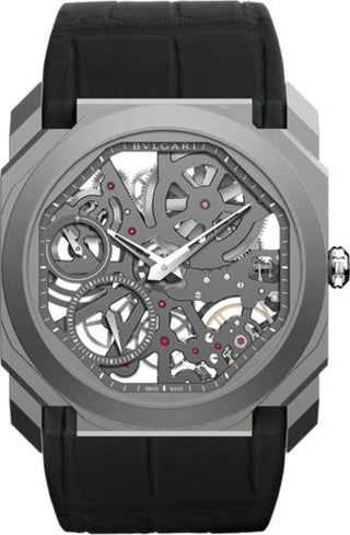 Bulgari - 102714  Octo Finissimo Skeleton Titanium / Alligator