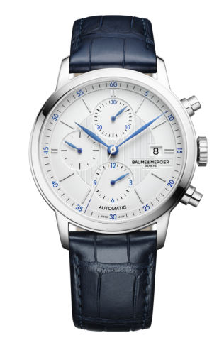 Baume & Mercier - 10330  Classima Chronograph Stainless Steel / Silver / Alligator