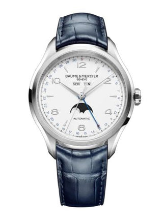 Baume & Mercier - 10450  Clifton Complete Calendar Stainless Steel / White / Strap