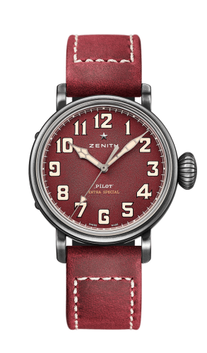 Zenith - 11.1941.679/94.C814  Pilot Type 20 Special Edition Aged Stainless Steel / Red / Strap