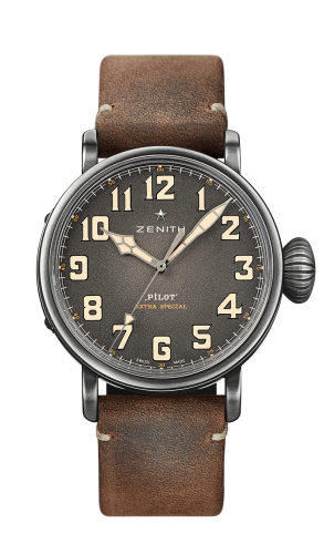 Zenith - 11.2430.679/21.C801  Pilot Type 20 Ton Up Aged Steel / Slate / Strap