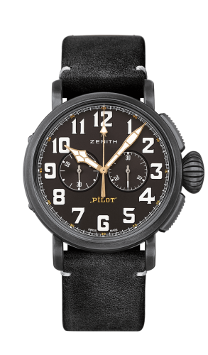 Zenith - 11.2432.4069/21.C900  Pilot Type 20 Ton-Up Chronograph Aged Steel / Black