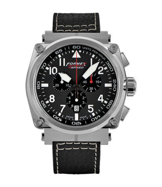 Formex - 1100.1.3020.213  Pilot Quartz Chronograph Black / Calf