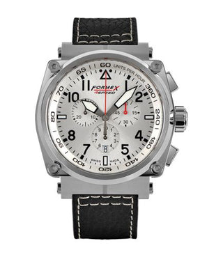 Formex - 1100.1.3040.213  Pilot Quartz Chronograph Silver / Calf