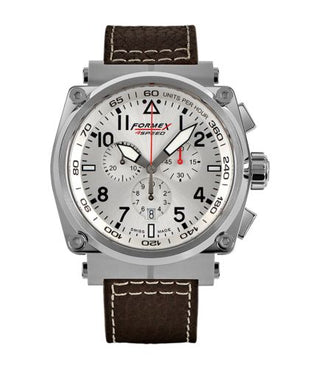 Formex - 1100.1.3040.223  Pilot Quartz Chronograph Silver / Calf