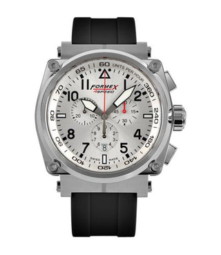 Formex - 1100.1.3040.910  Pilot Quartz Chronograph Silver / Rubber