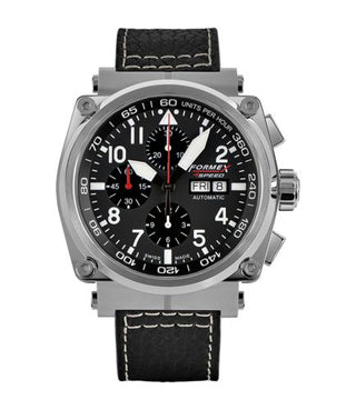 Formex - 1100.1.8020.213  Pilot Automatic Chronograph Black / Calf