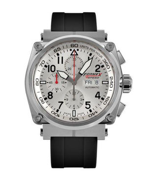 Formex - 1100.1.8040.910  Pilot Automatic Chronograph Silver / Rubber