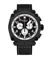 Formex Pilot Quartz Chronograph PVD / Black - White / Rubber (1100.4.3014.213)