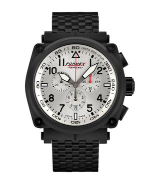 Formex - 1100.4.3044.110  Pilot Quartz Chronograph PVD / Silver / Bracelet