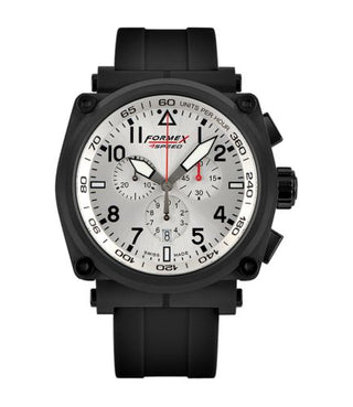 Formex - 1100.4.3044.910  Pilot Quartz Chronograph PVD / Silver / Rubber